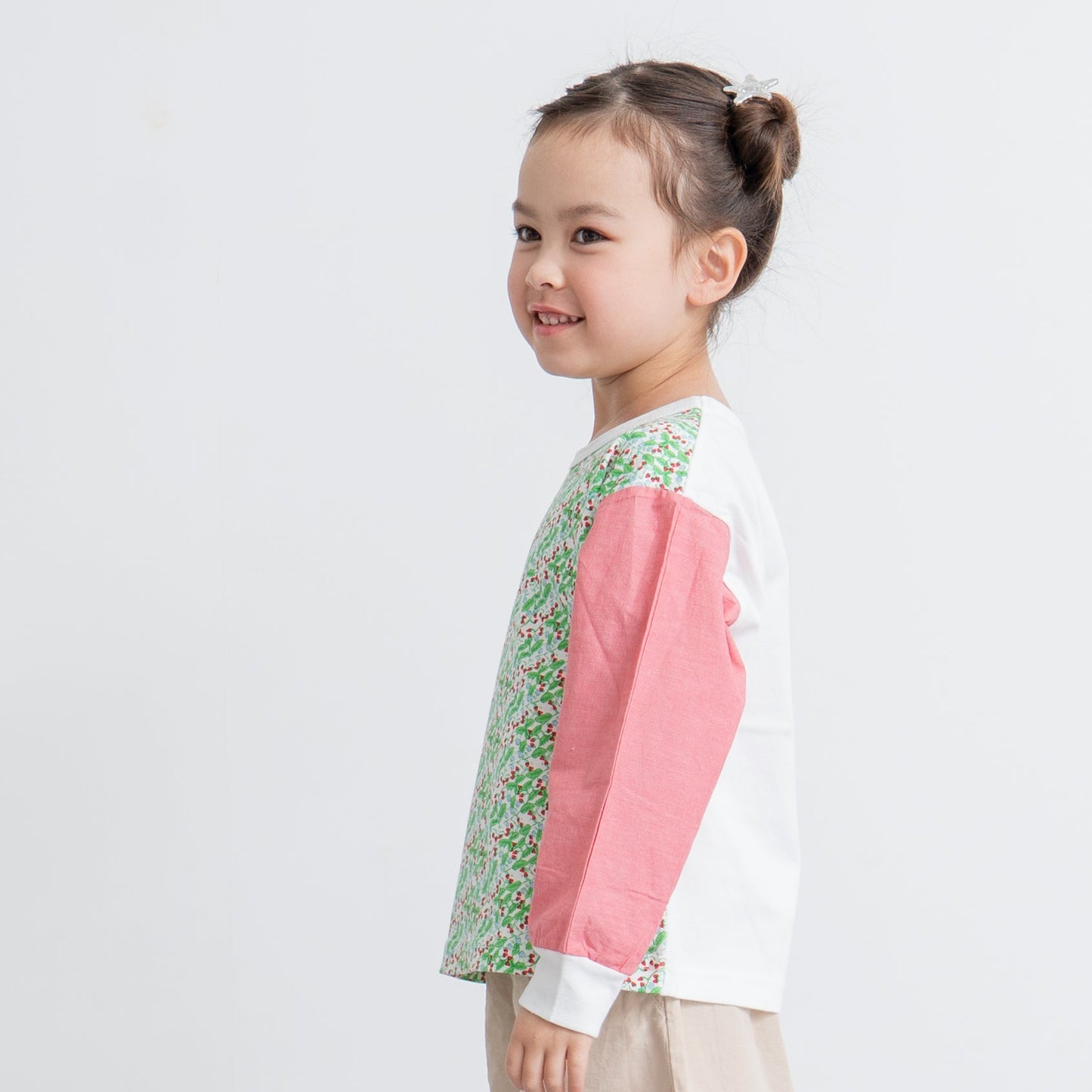 切り替えスリーブTシャツ【イチゴ】　RED