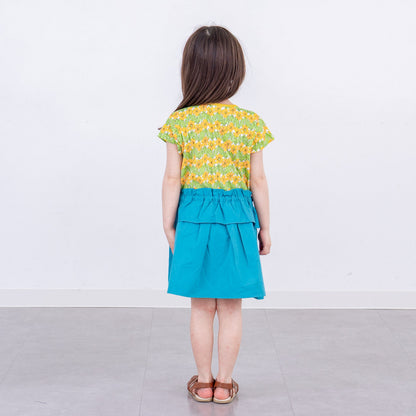 ウエスト切り替えワンピース　YELLOW