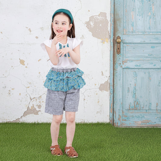 花柄フリルセット　OFF-WHITE