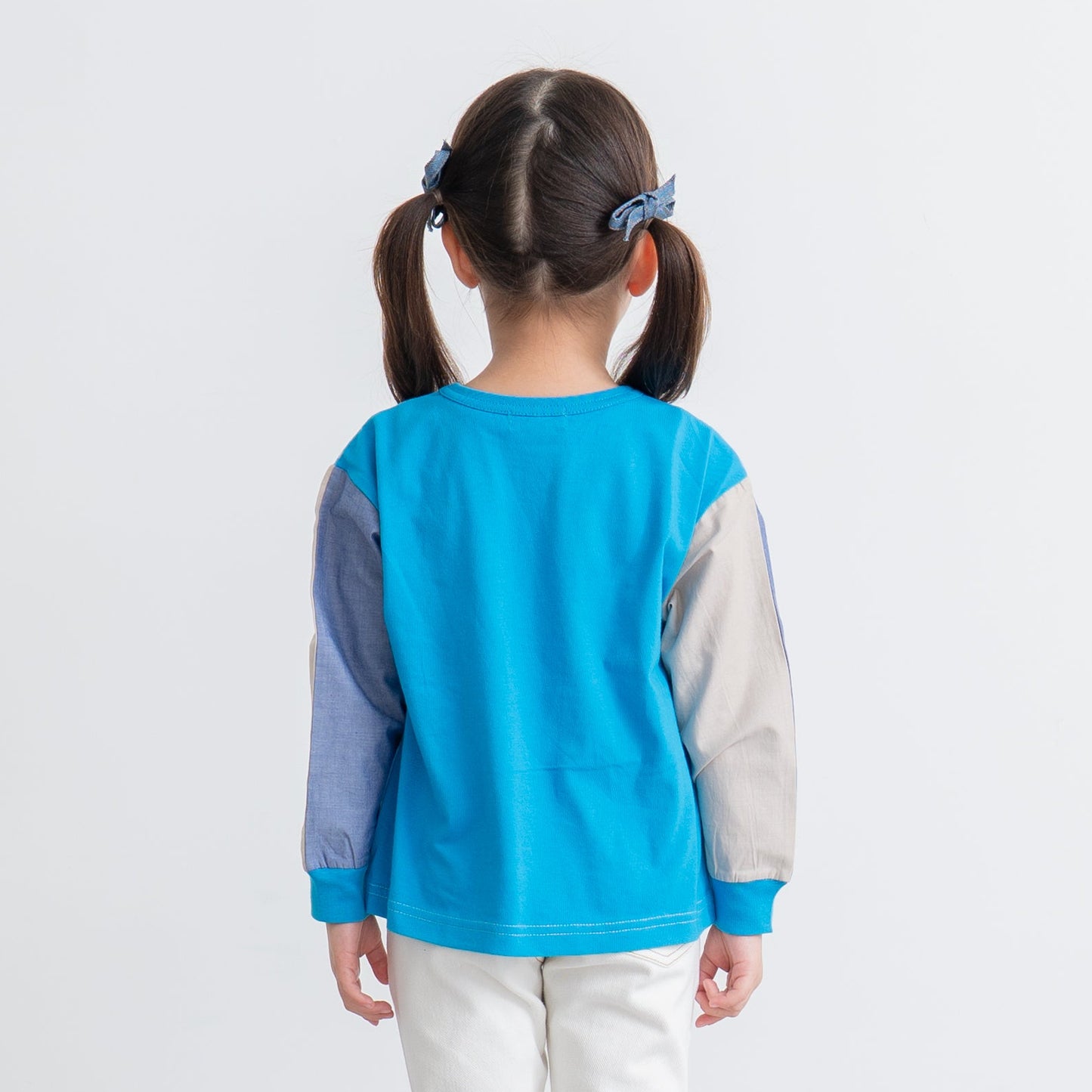 切り替えスリーブTシャツ【トリ】　BLUE