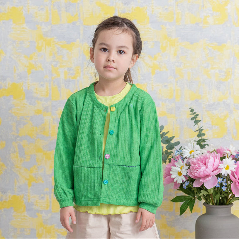 ニットカーディガン　GREEN