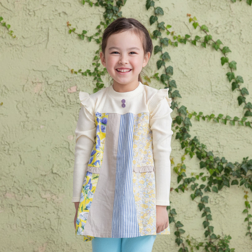 パッチワークチュニック　OFF-WHITE