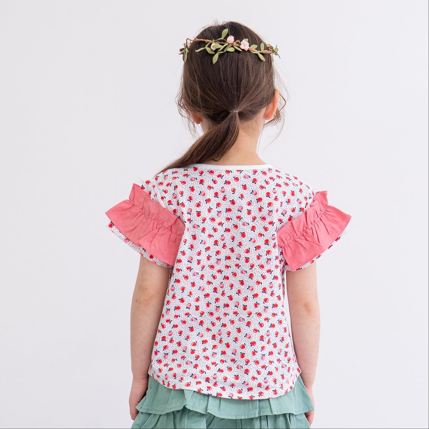 総柄プリントTシャツ　RED