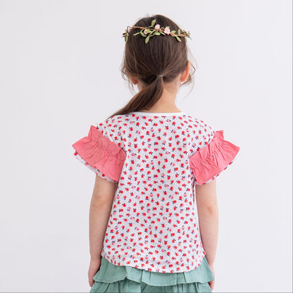 総柄プリントTシャツ　RED