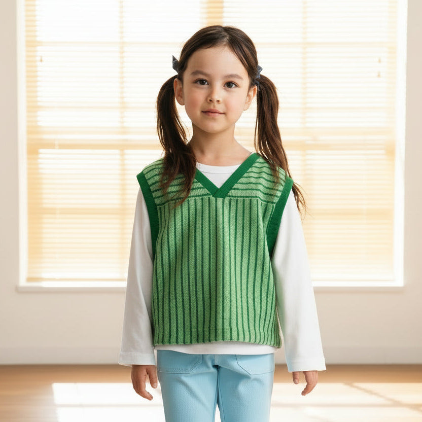 ロンT＆Vネックベストセット　GREEN