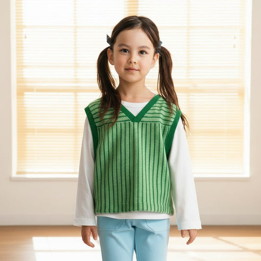 ロンT＆Vネックベストセット　GREEN