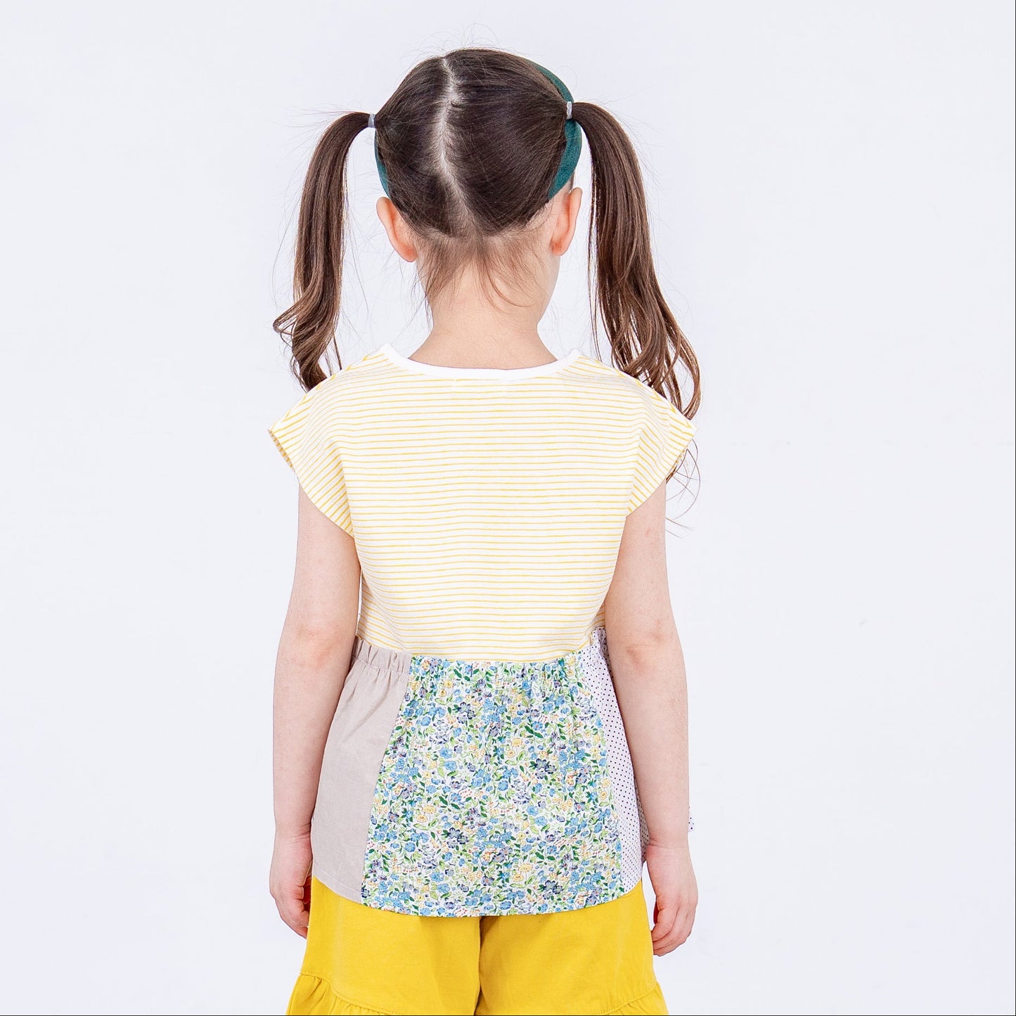ボーダーフレンチスリーブTシャツ　YELLOW